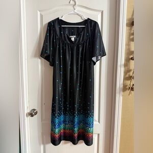 Anthony Richards Black Ombré Polka Dot House Dress Vintage 70s Size 1X. F-30